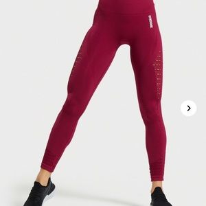 ENERGY SEAMLESS GYMSHARK LEGGING SIZE SMALL RED